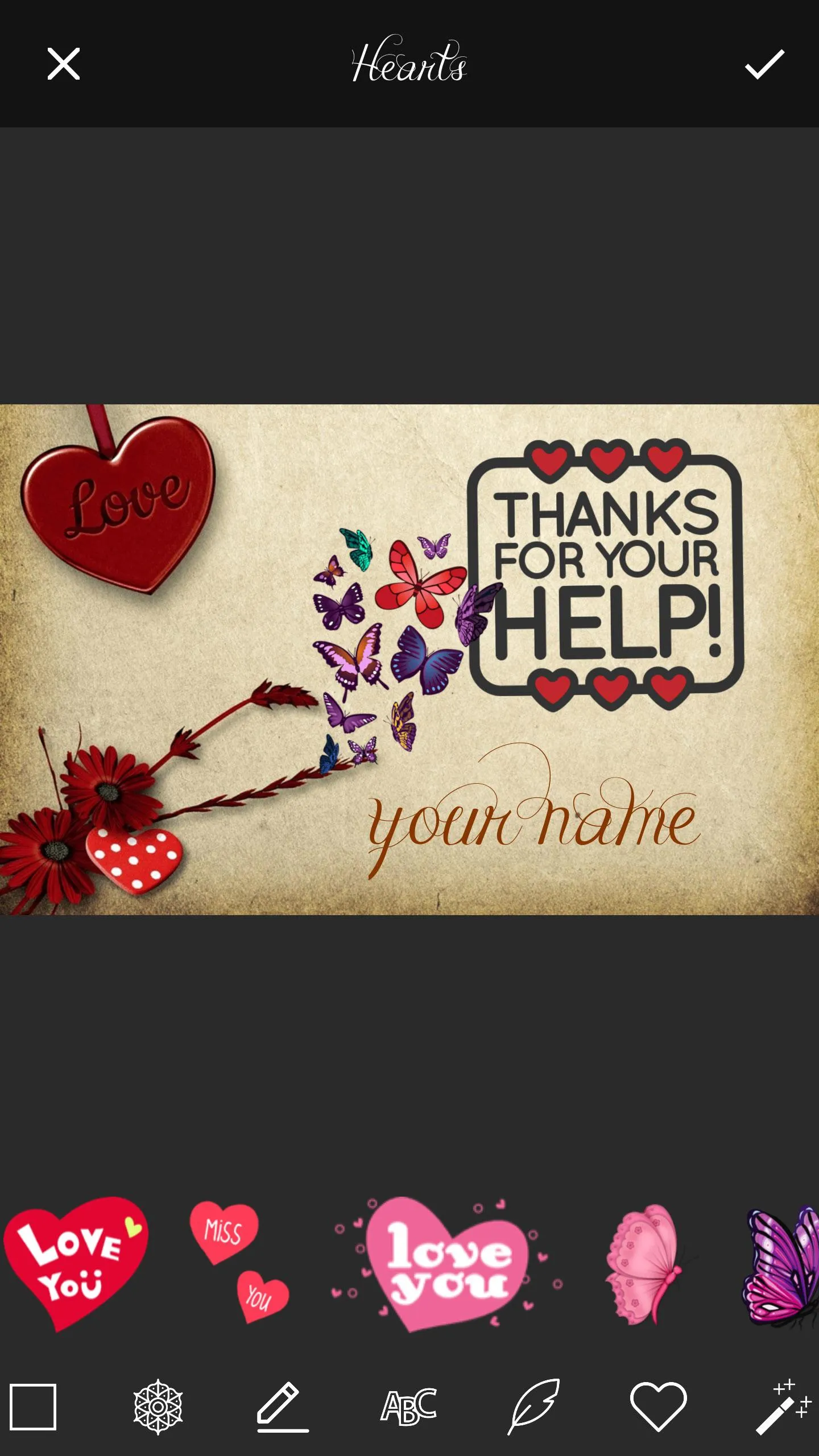 Thank You Cards Name Art Maker | Indus Appstore | Screenshot