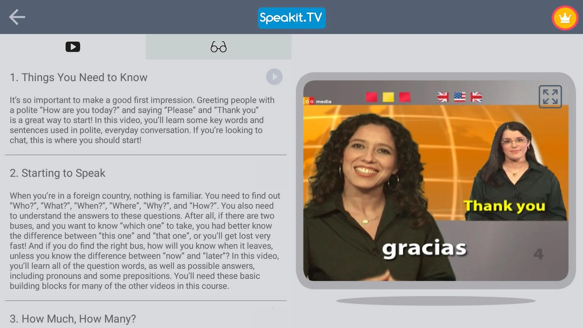 Spanish | Speakit.tv | Indus Appstore | Screenshot