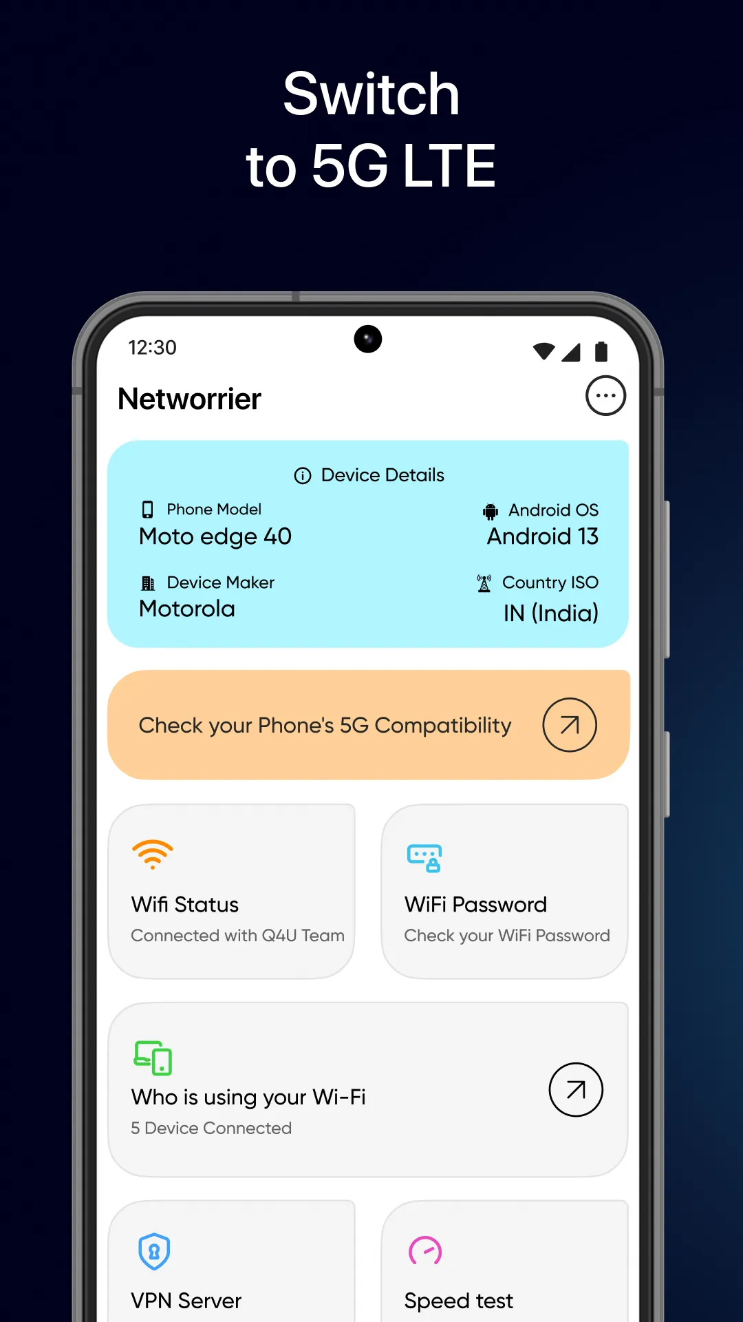 Switch to 5G: WiFi Manager App | Indus Appstore | Screenshot