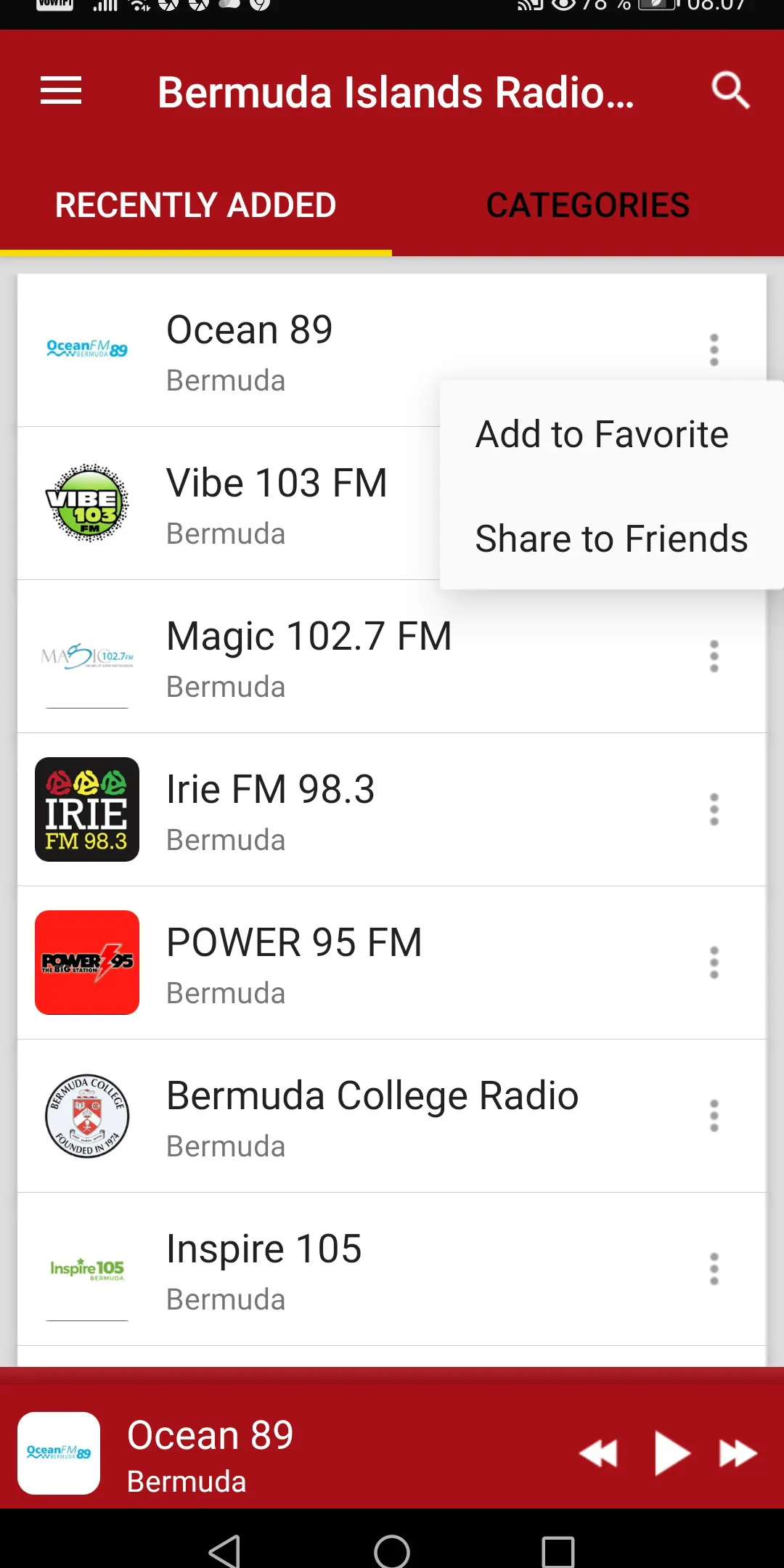 Bermuda Radio Stations | Indus Appstore | Screenshot