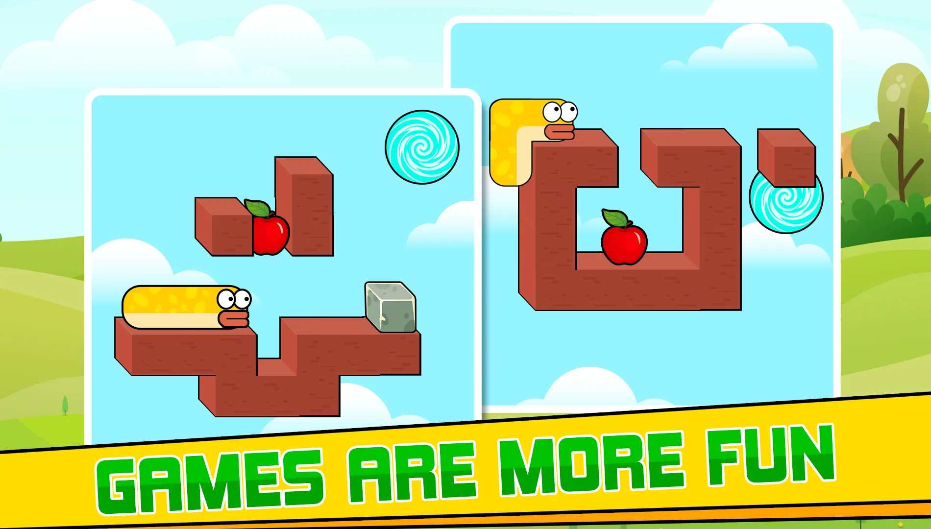 Worm eat apple puzzle worm | Indus Appstore | Screenshot