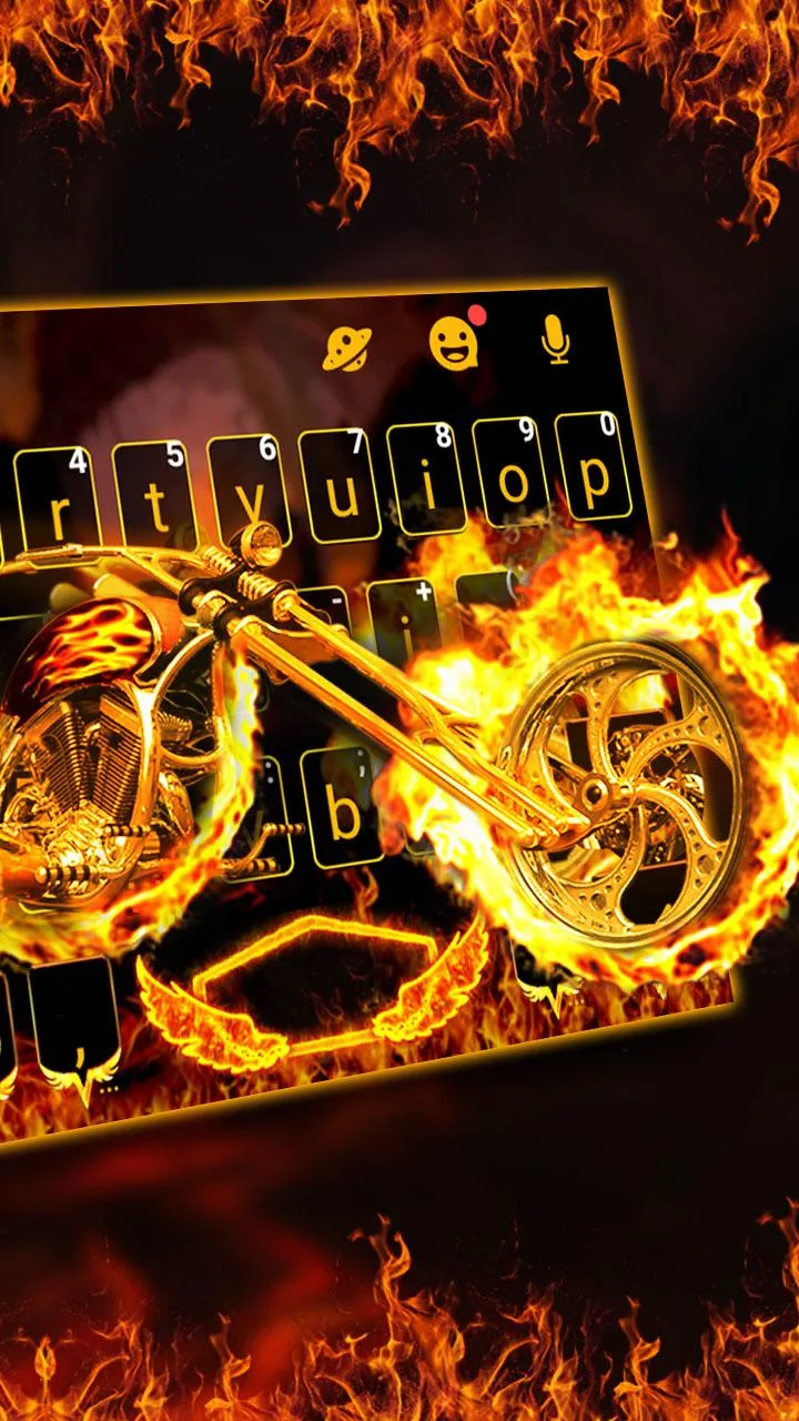 Fire Burning Motorcycle Keyboa | Indus Appstore | Screenshot