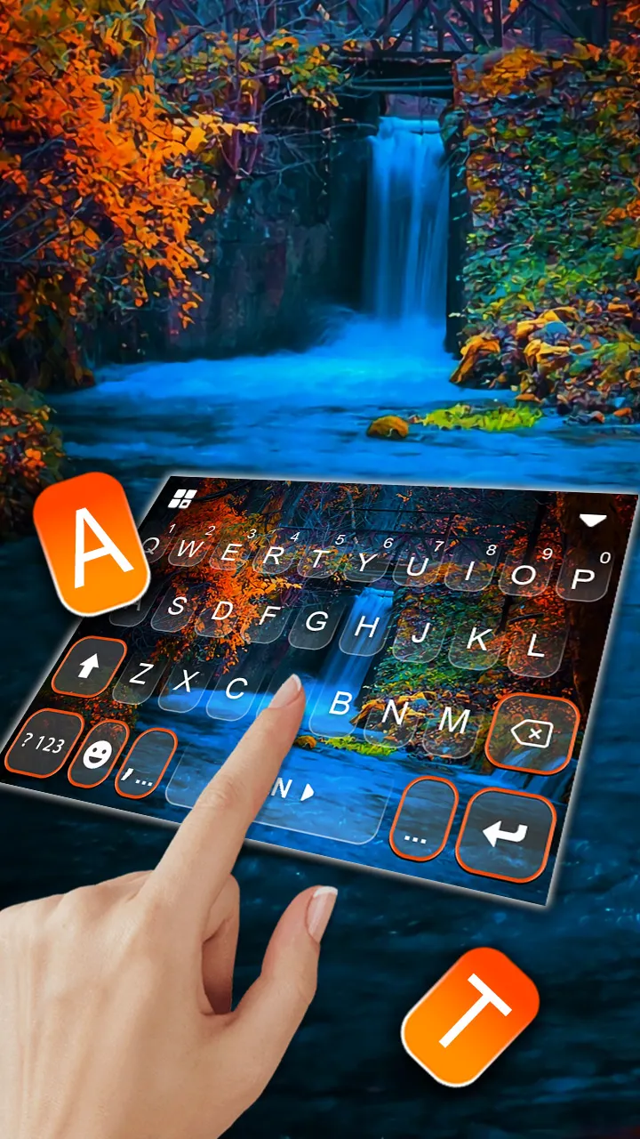 Autumn Waterfall Keyboard Back | Indus Appstore | Screenshot