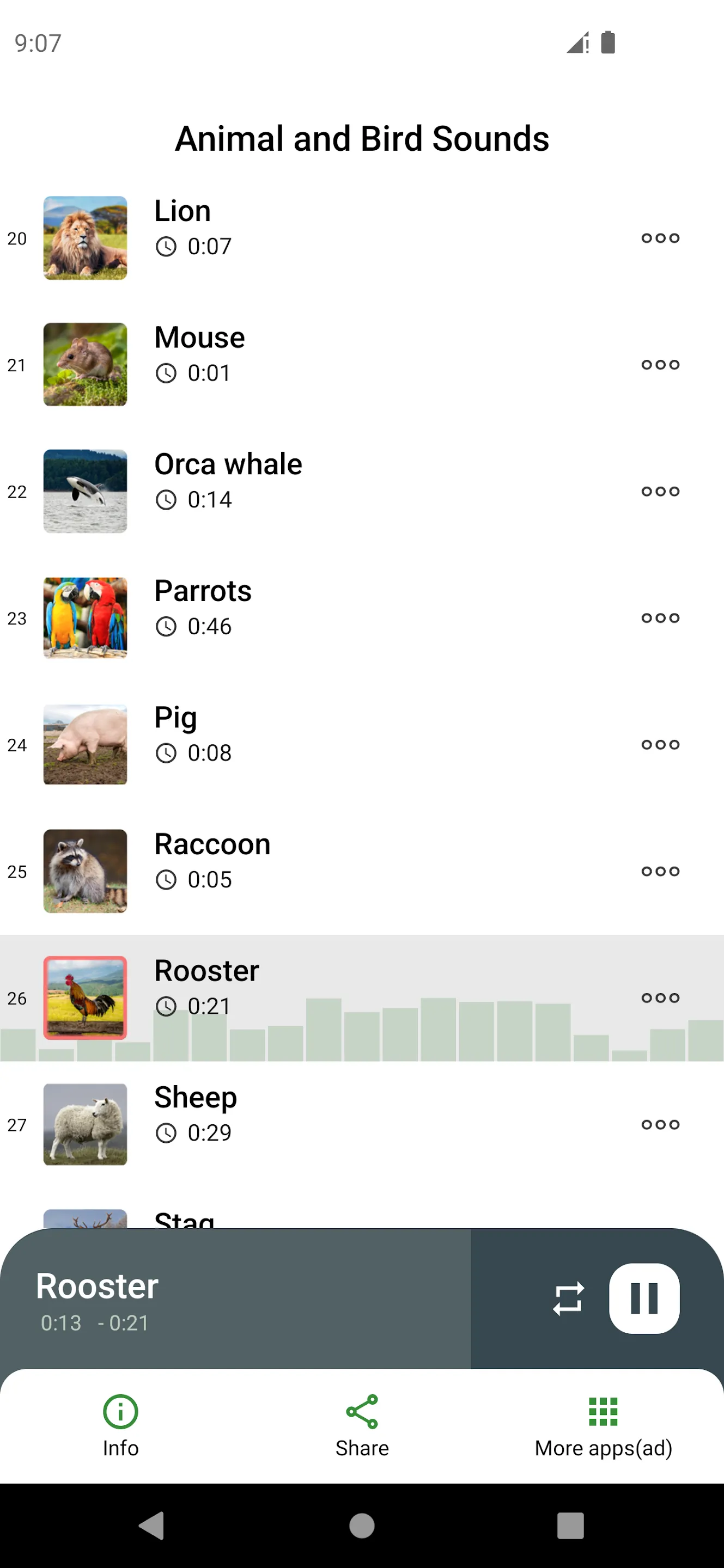 Animal and bird sounds | Indus Appstore | Screenshot