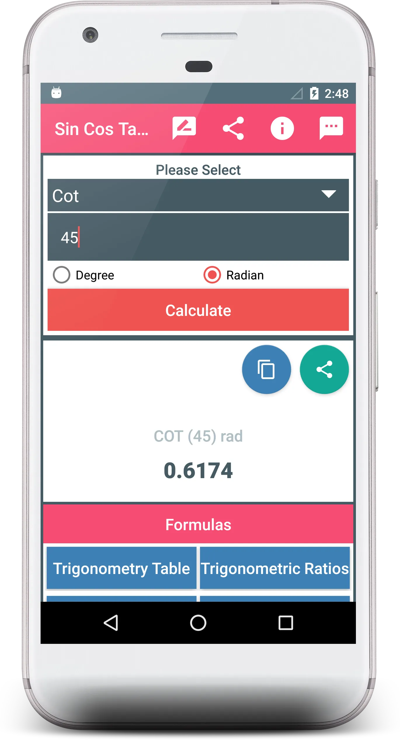 Sin Cos Tan Calculator | Indus Appstore | Screenshot