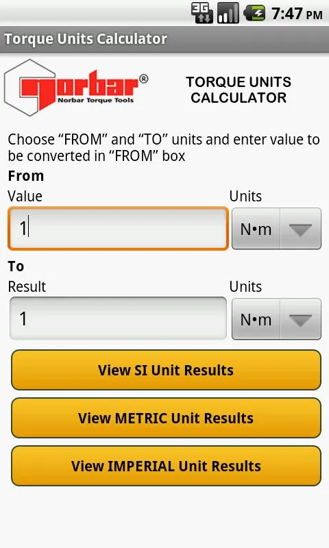 Norbar Torque Calculator | Indus Appstore | Screenshot