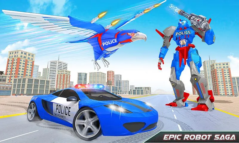 Flying Eagle Robot Car Games | Indus Appstore | Screenshot