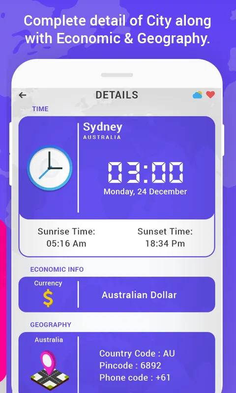 World Clock : All Country Time | Indus Appstore | Screenshot