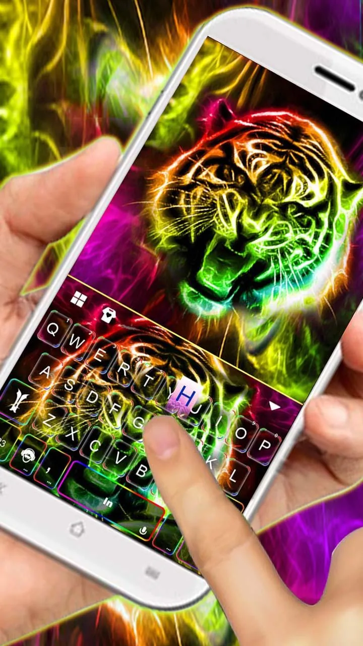 Neon Tiger Keyboard Theme | Indus Appstore | Screenshot