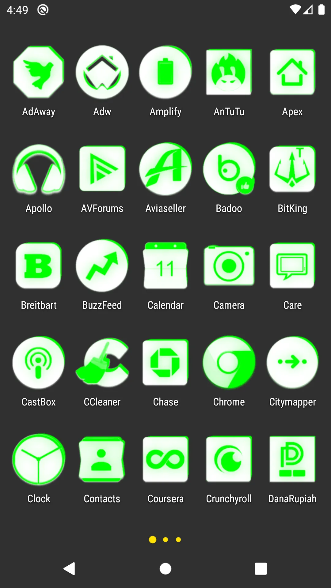 Inverted White Green Icon Pack | Indus Appstore | Screenshot