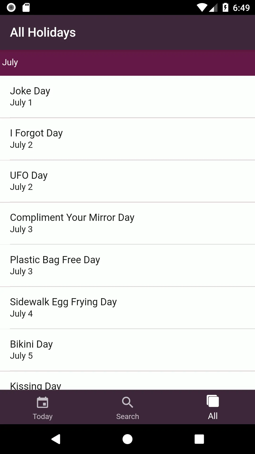 Everyday Holidays | Indus Appstore | Screenshot