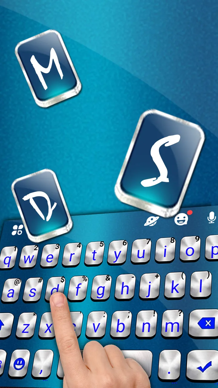 Blue Silver Metal Keyboard Bac | Indus Appstore | Screenshot