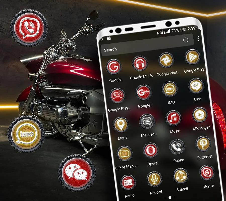 Red Bike Launcher Theme | Indus Appstore | Screenshot