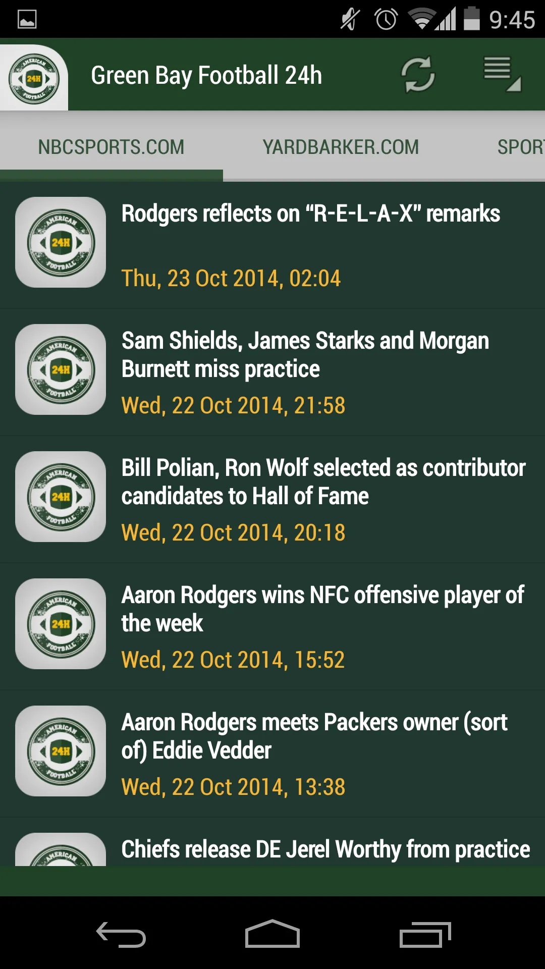 Green Bay Football 24h | Indus Appstore | Screenshot