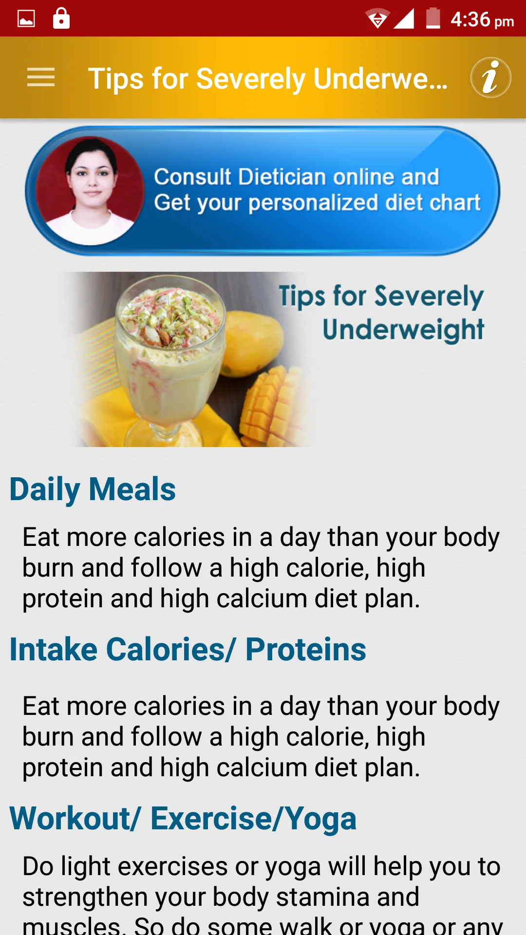 Weight Gain Diet Plan & Foods | Indus Appstore | Screenshot