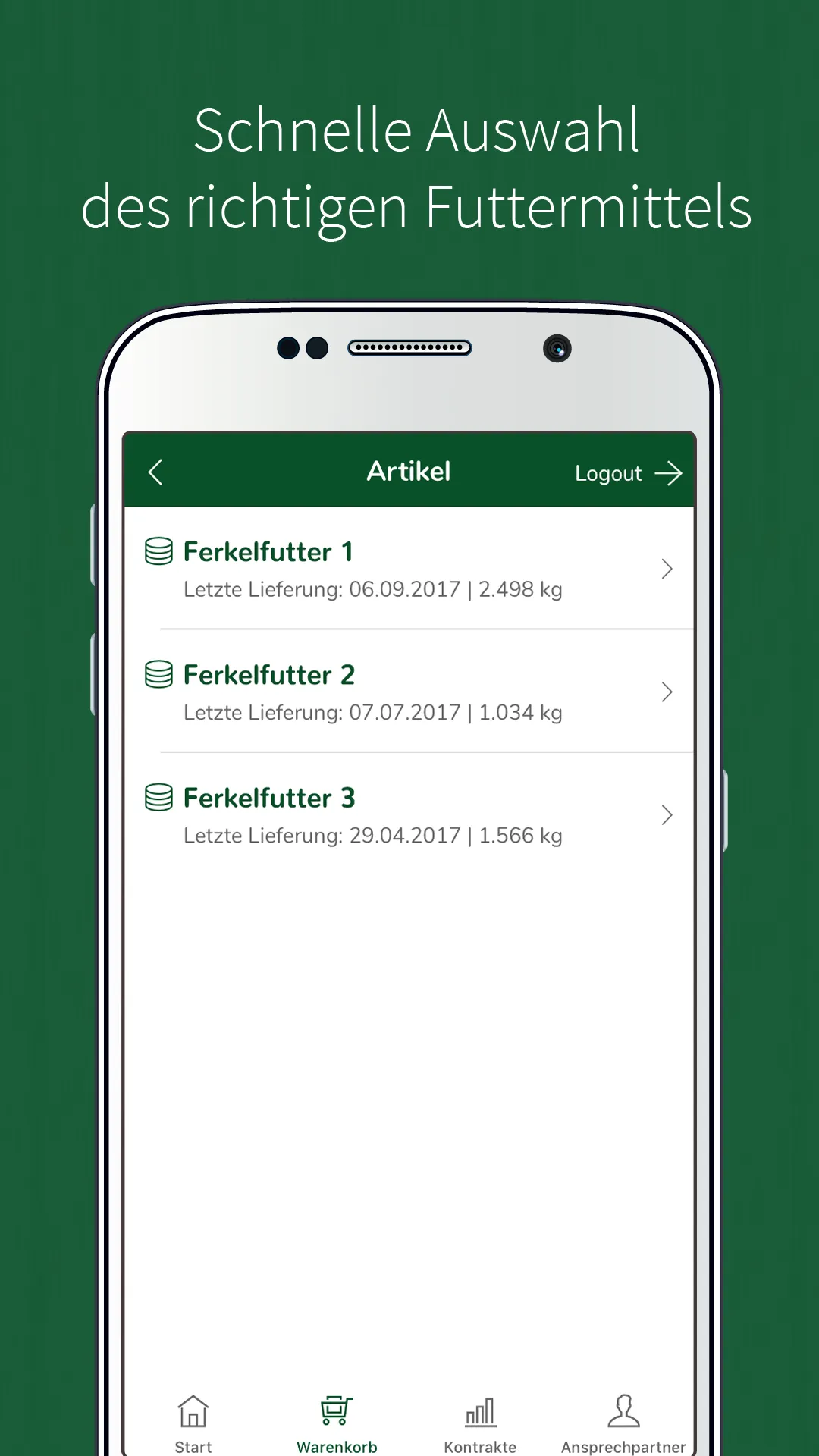 LBD Futterbestellung | Indus Appstore | Screenshot