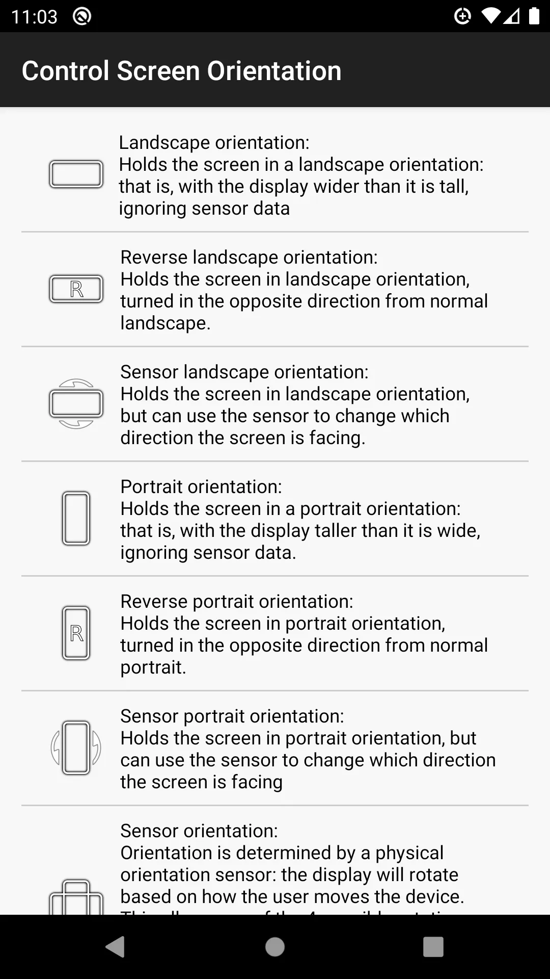 control screen rotation | Indus Appstore | Screenshot