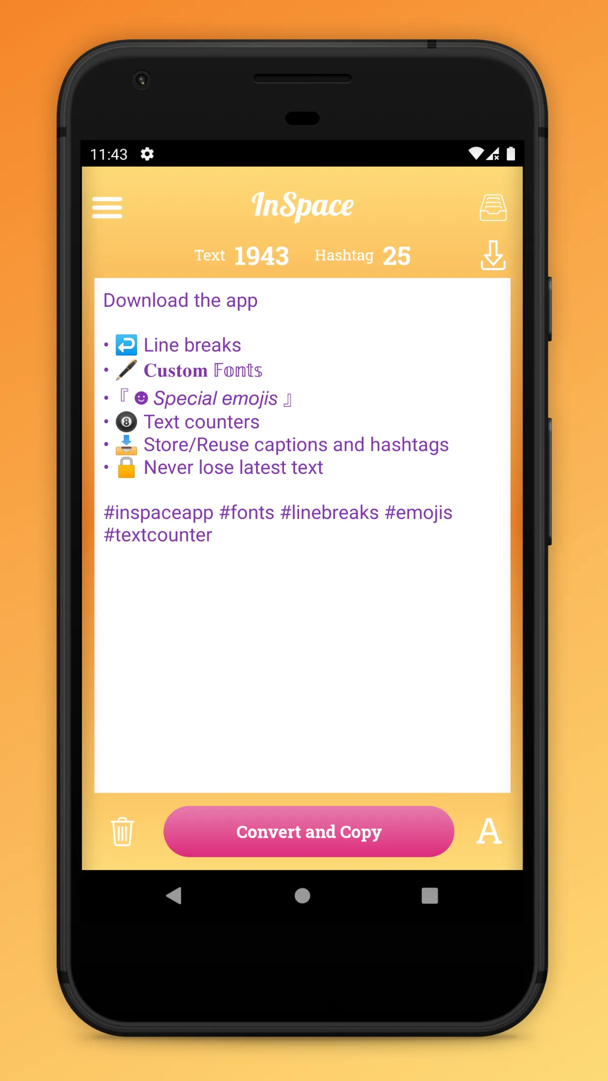 InSpace caption for Instagram | Indus Appstore | Screenshot