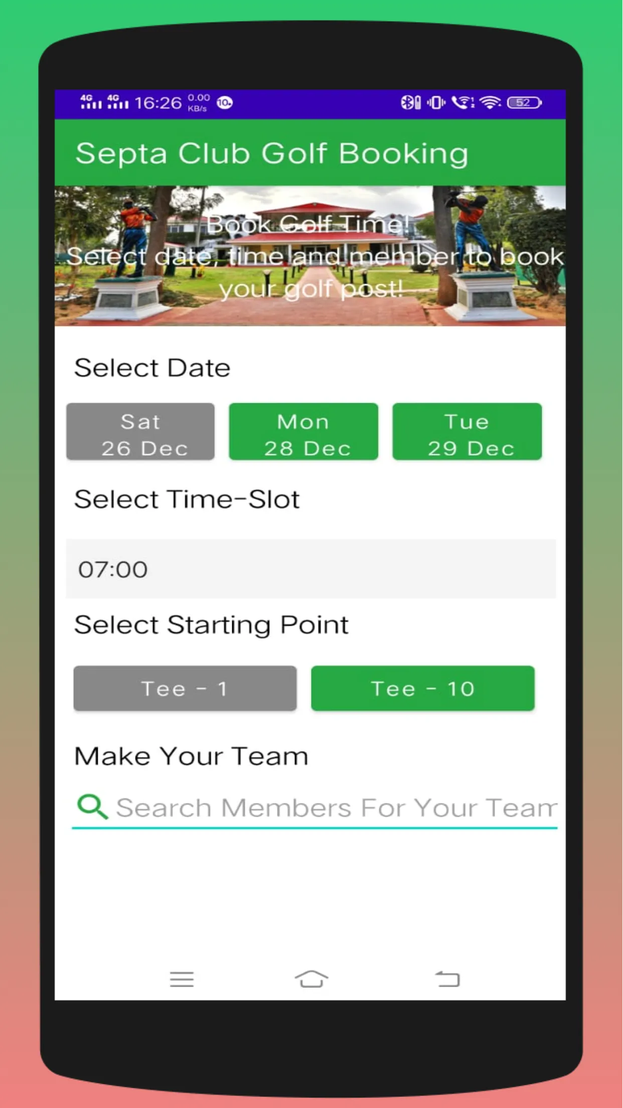 Septa Golf Course Booking | Indus Appstore | Screenshot