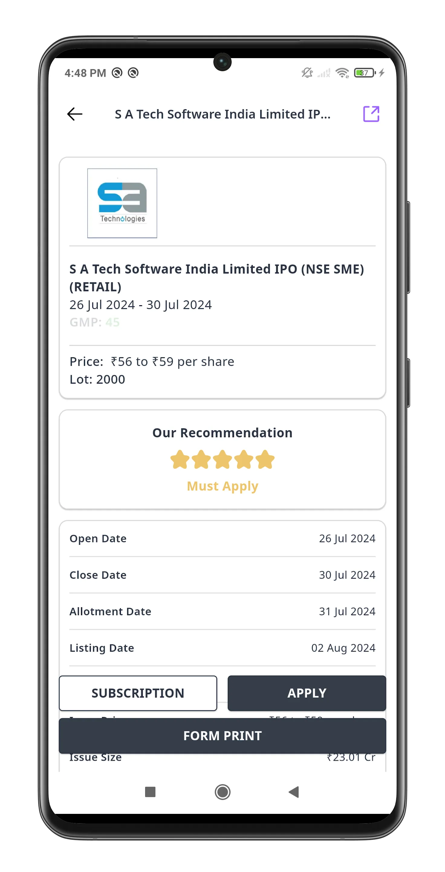 Fincase: IPO Info News & Guide | Indus Appstore | Screenshot