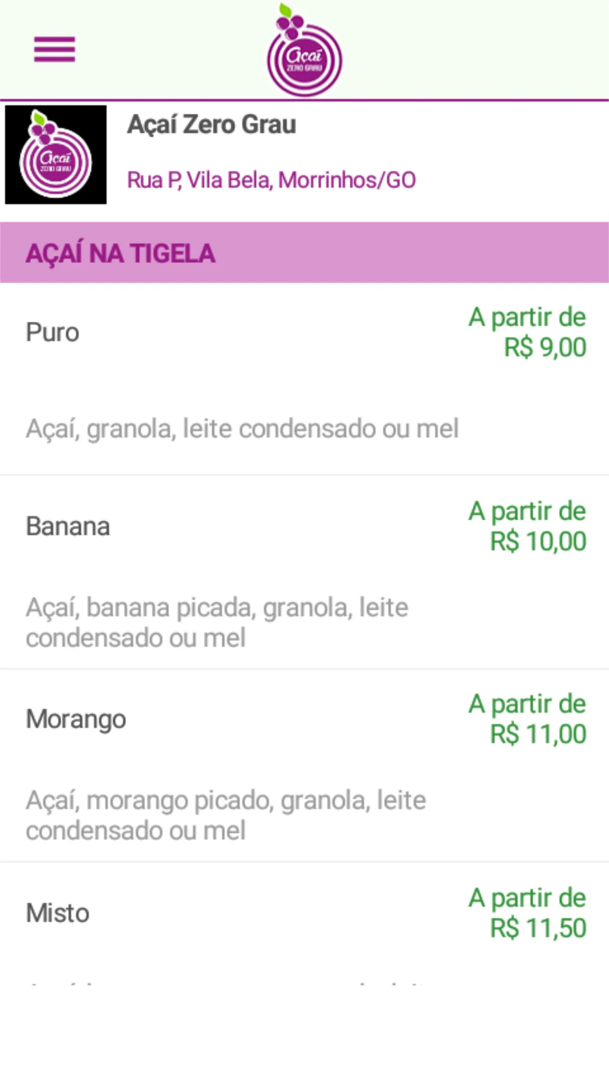 Açaí Zero Grau | Indus Appstore | Screenshot