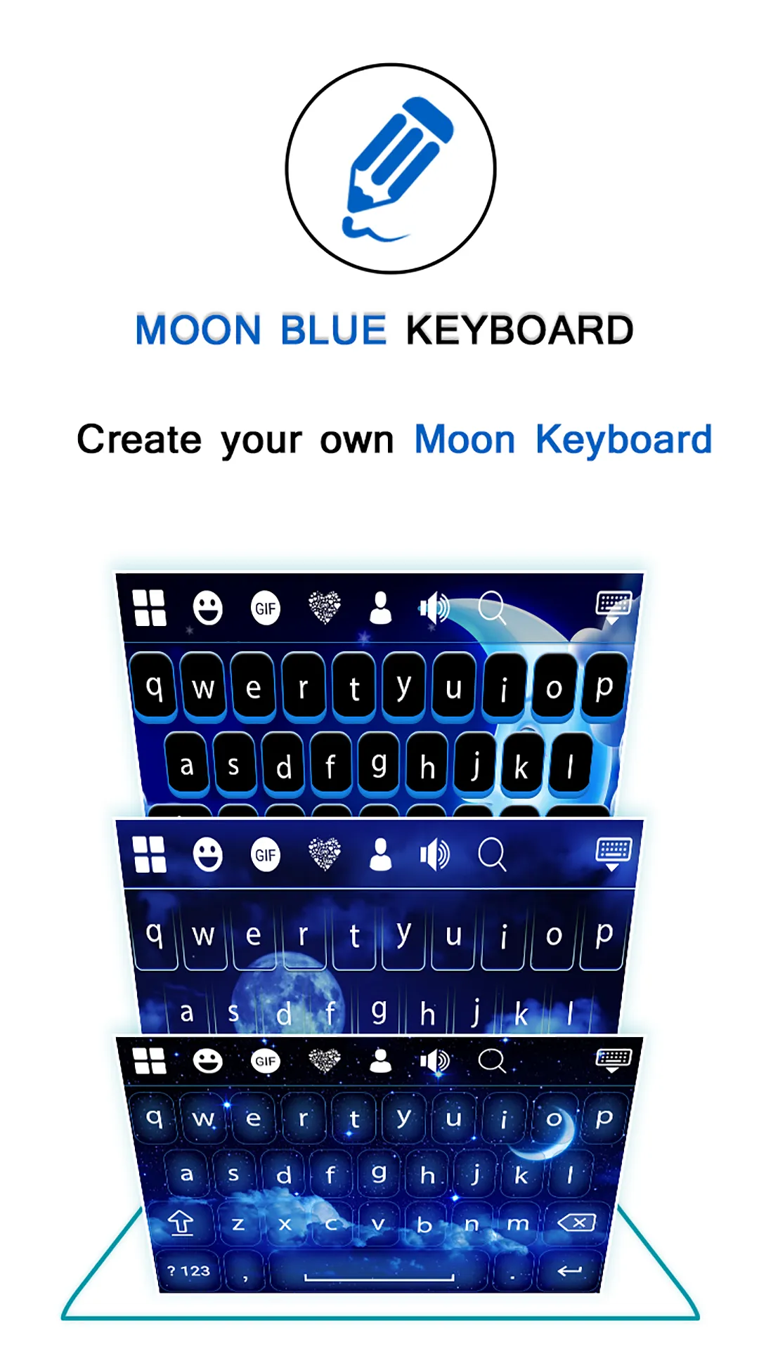 Moon Blue Keyboard | Indus Appstore | Screenshot