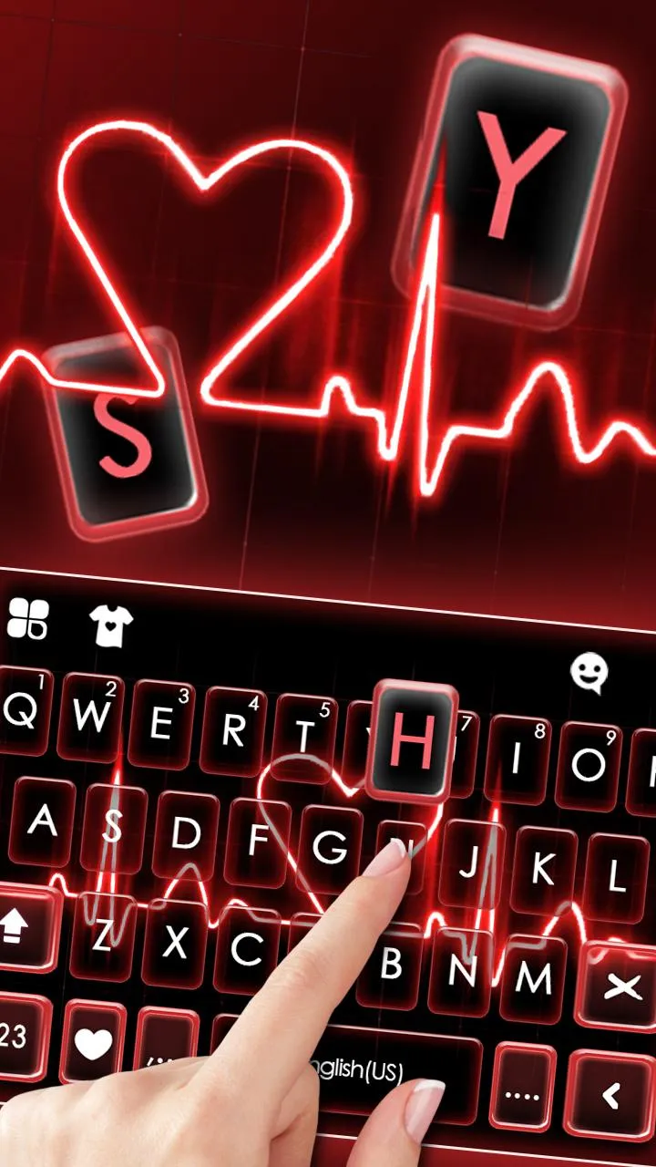 Red Heartbeat Keyboard Theme | Indus Appstore | Screenshot