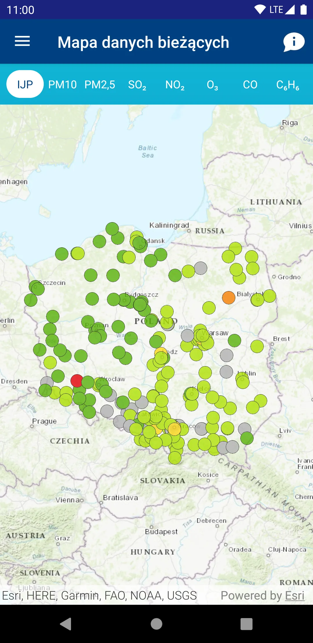 Jakość powietrza w Polsce | Indus Appstore | Screenshot