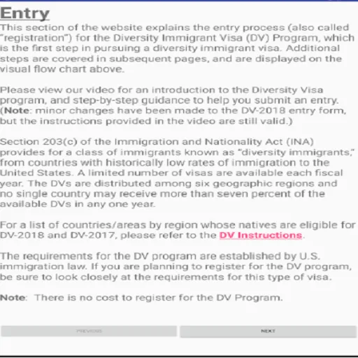 U.S.A DV Lottery Process | Indus Appstore | Screenshot