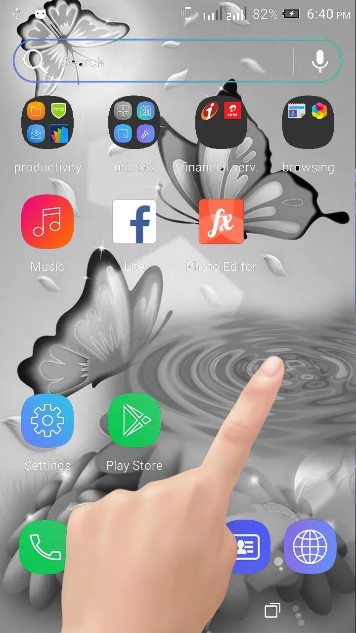 White Butterfly Ripple LWP | Indus Appstore | Screenshot