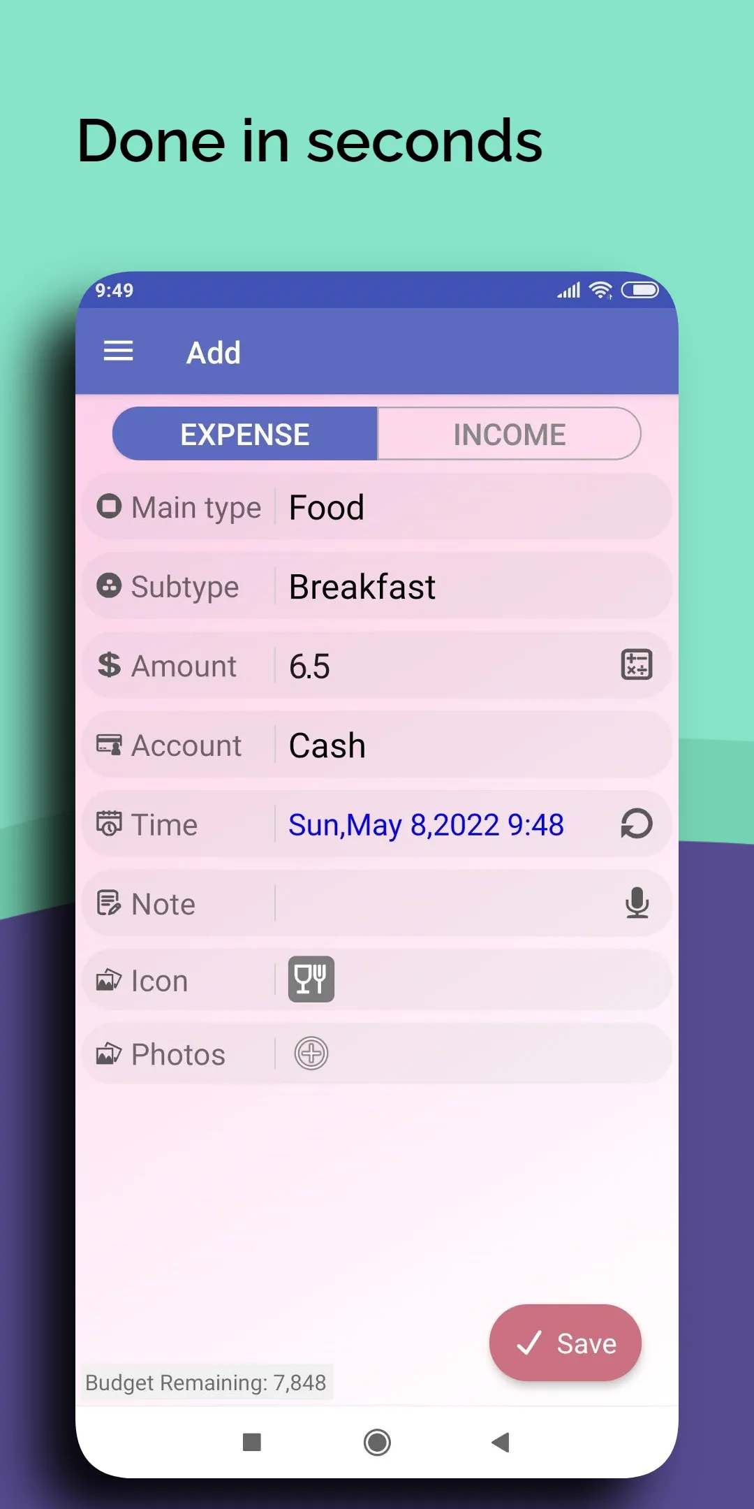 MyMoneyLog - Expenses, Budgets | Indus Appstore | Screenshot