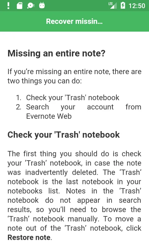 User Guide for Evernote | Indus Appstore | Screenshot