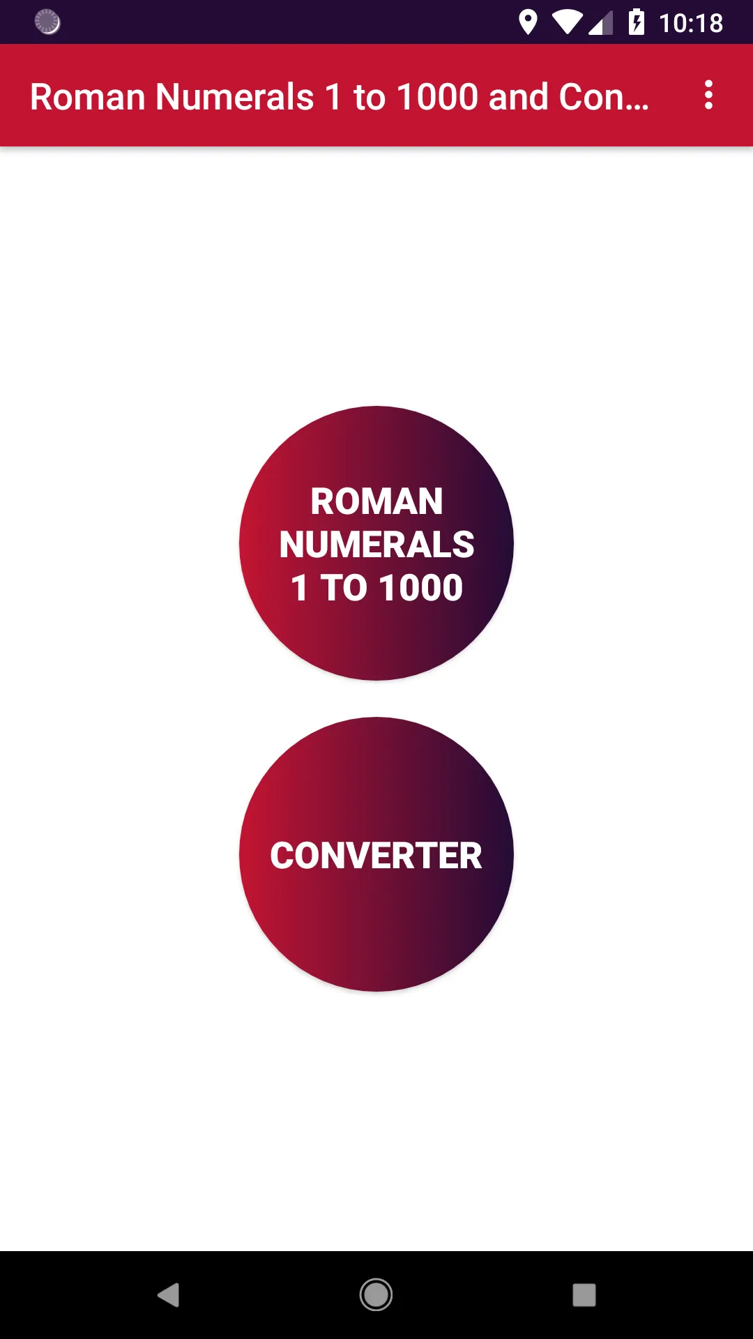 Roman Numerals 1 to 1000 and C | Indus Appstore | Screenshot