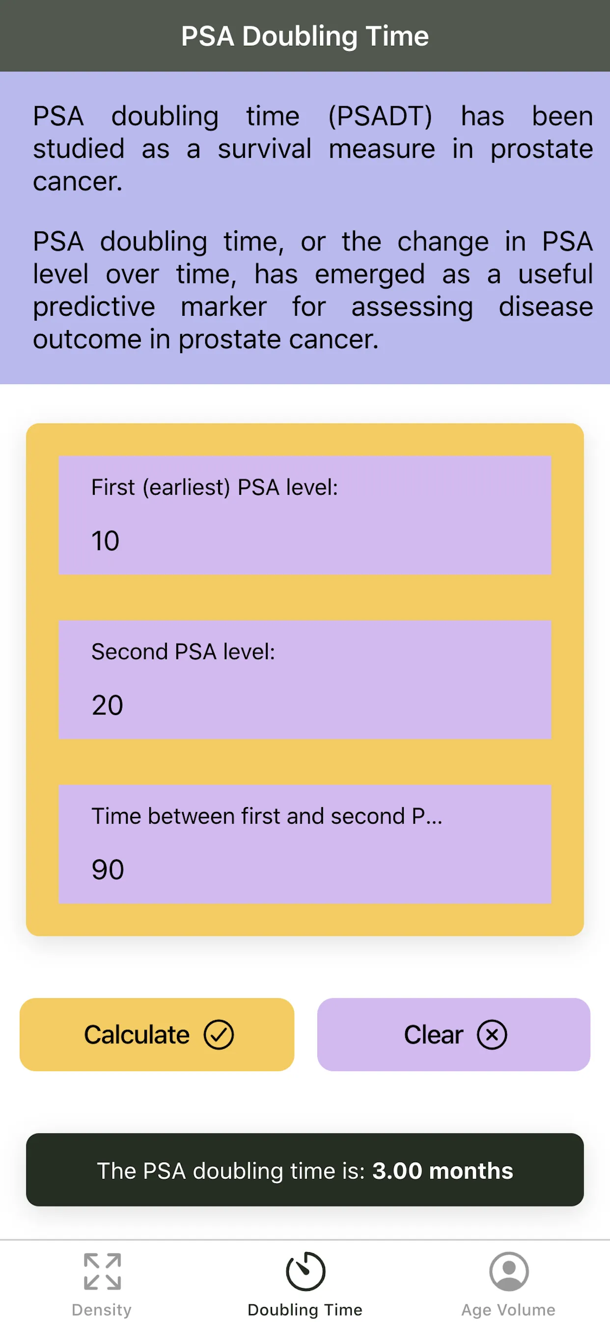 Urology PSA Calculator Pro | Indus Appstore | Screenshot