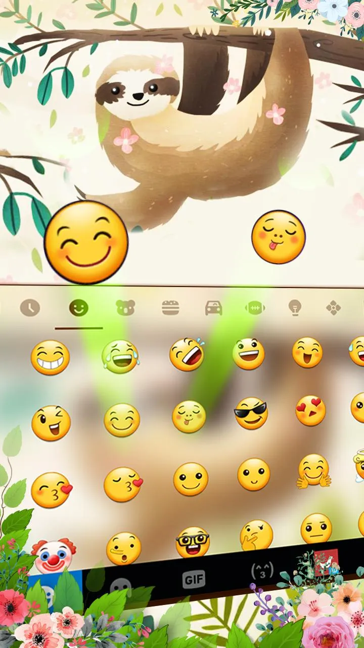 Smiling Sloth Keyboard Theme | Indus Appstore | Screenshot