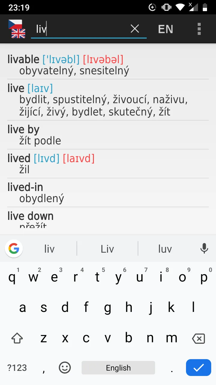 Czech-English offline dict. | Indus Appstore | Screenshot