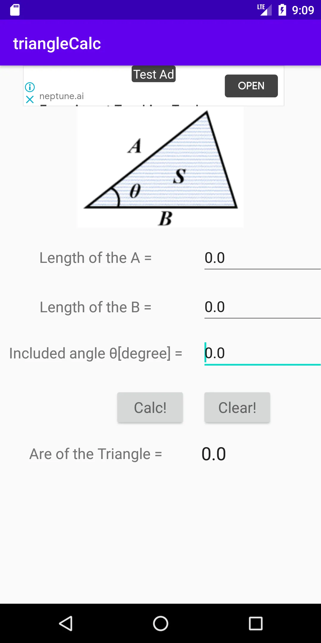 An area of a triangle calculat | Indus Appstore | Screenshot