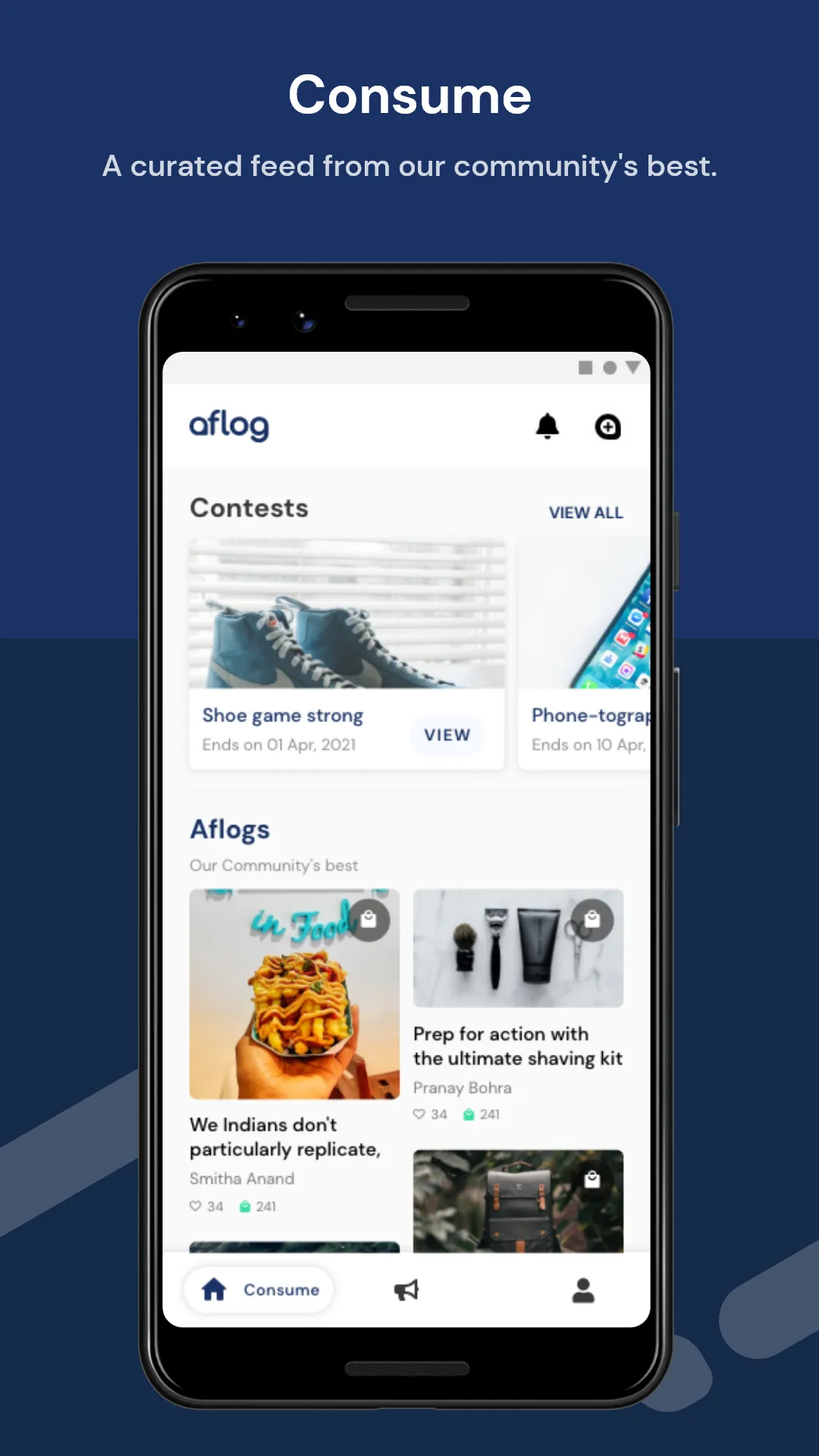 Aflog | Collabs & Contests! | Indus Appstore | Screenshot