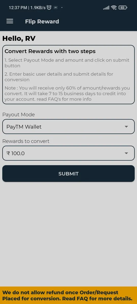 Reward Converter Redeem FlipR | Indus Appstore | Screenshot