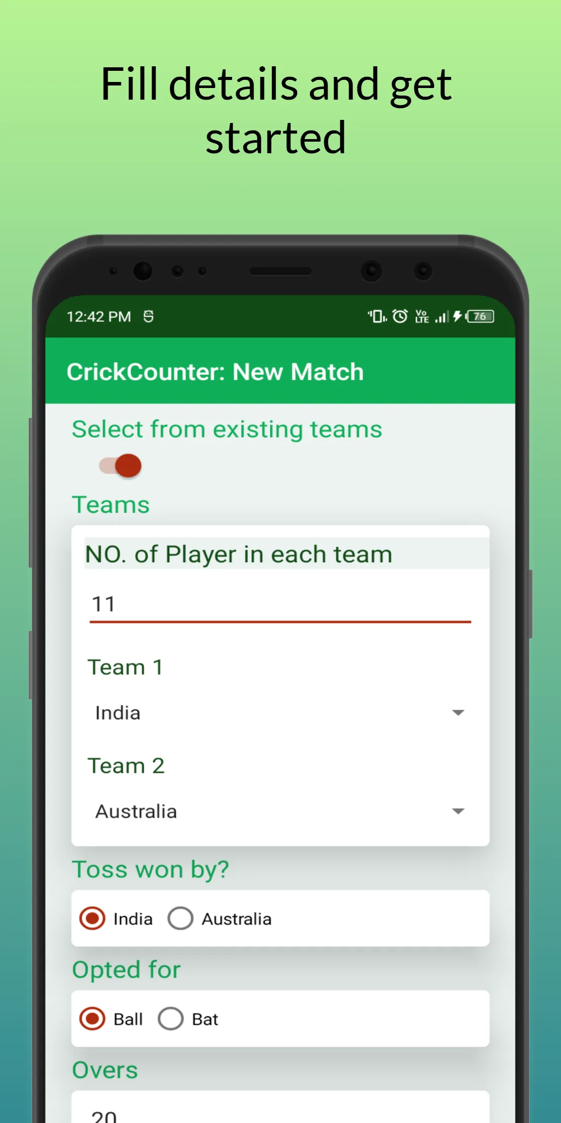 Cricket: Local match scorebook | Indus Appstore | Screenshot