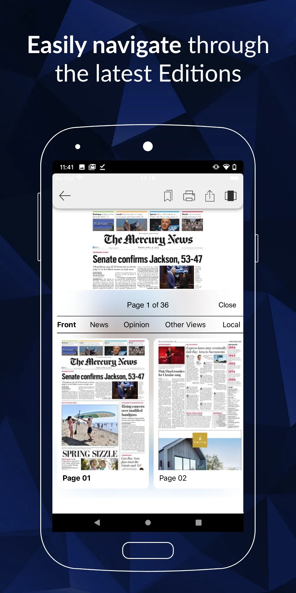 The Mercury News e-Edition | Indus Appstore | Screenshot