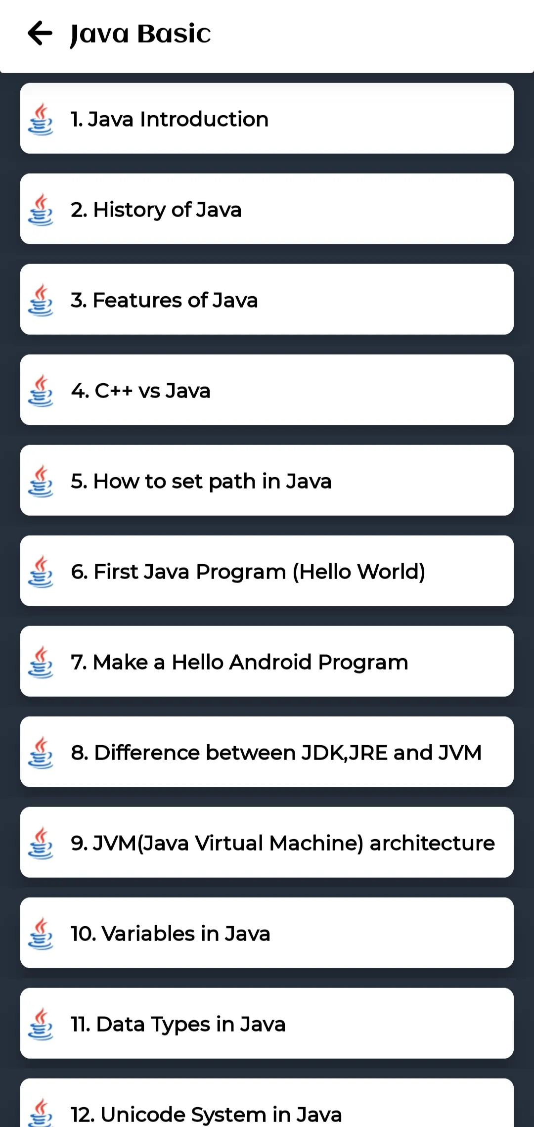 Learn Java Offline | Indus Appstore | Screenshot