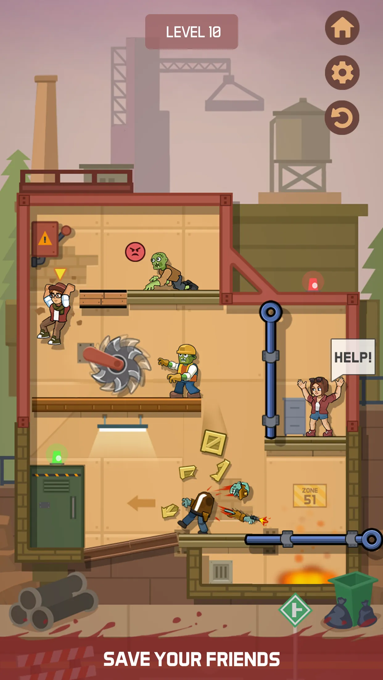 Zombie Escape: Pull the Pins! | Indus Appstore | Screenshot