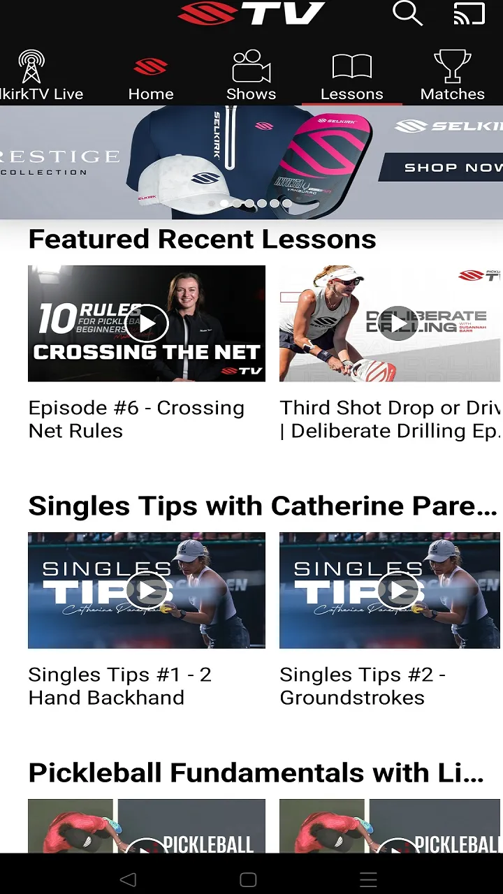 Selkirk Pickleball TV | Indus Appstore | Screenshot