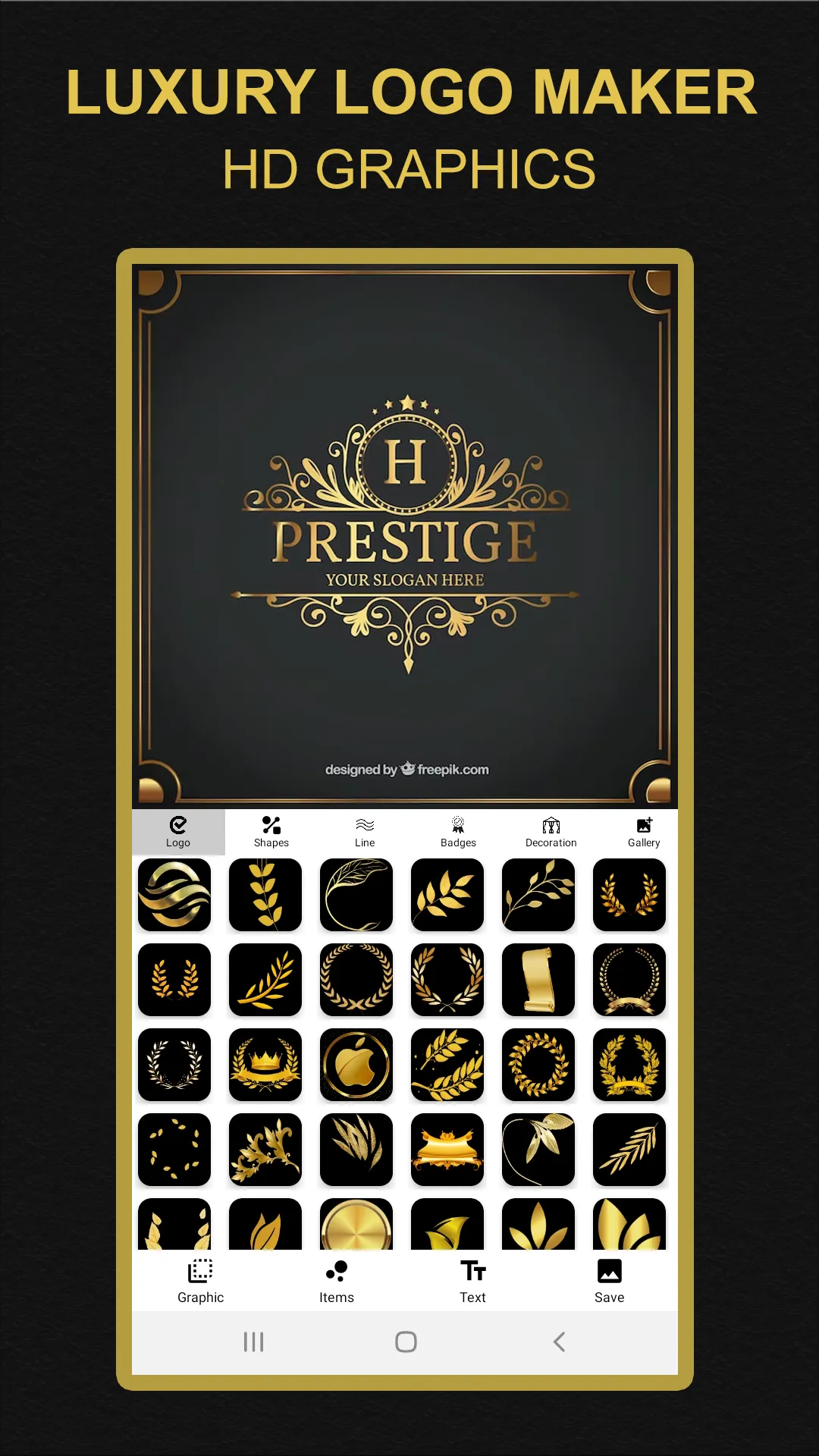 Luxury Logo Maker Royal Design | Indus Appstore | Screenshot