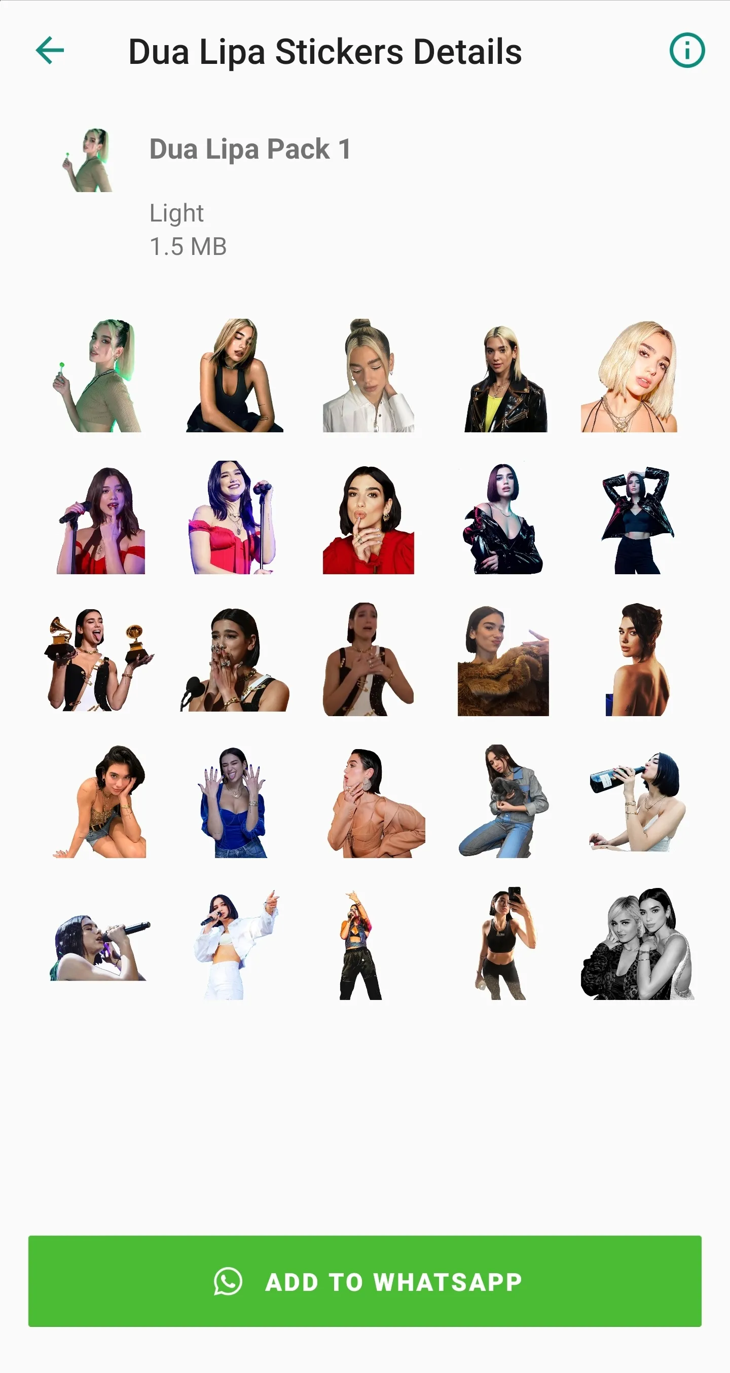 Dua Lipa Stickers App | Indus Appstore | Screenshot