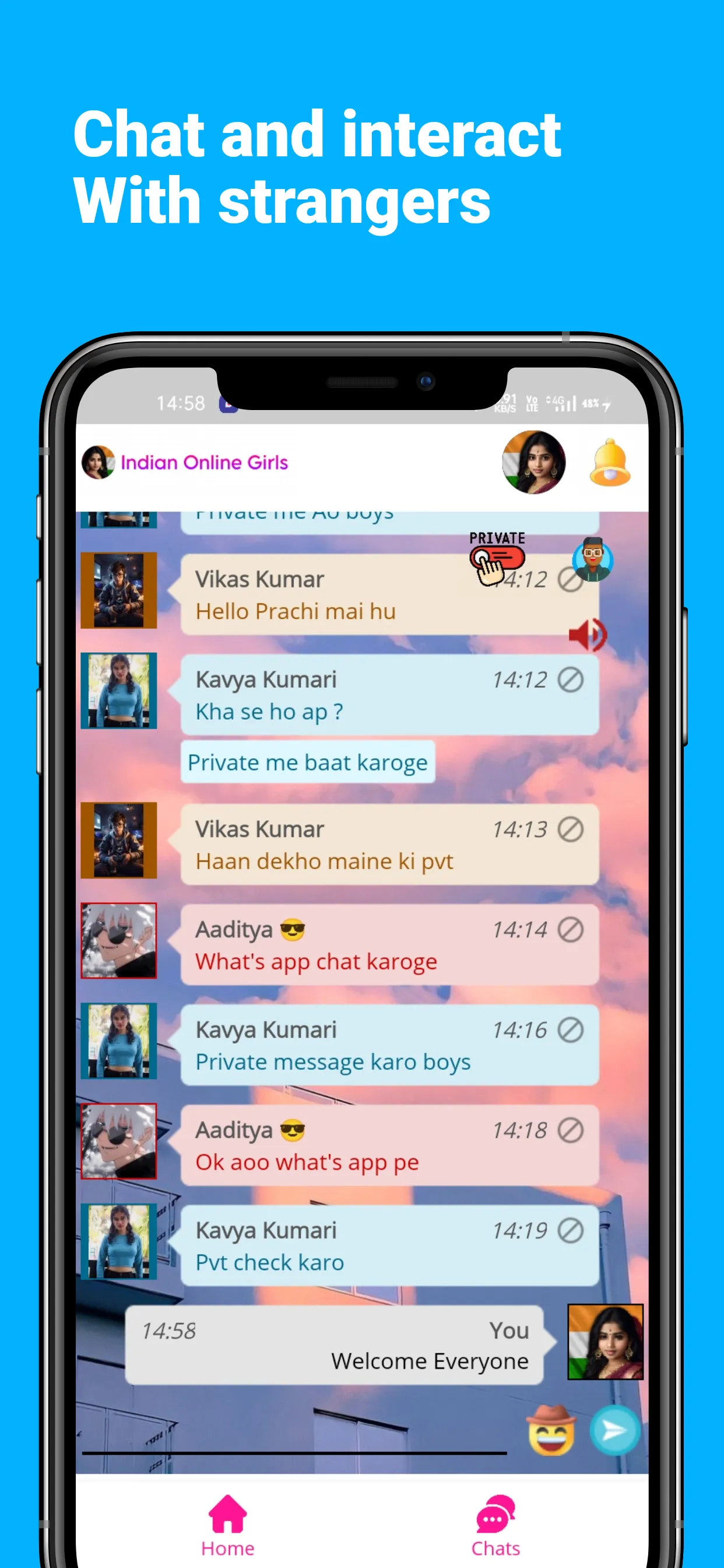 Online Indian Girls Chat | Indus Appstore | Screenshot