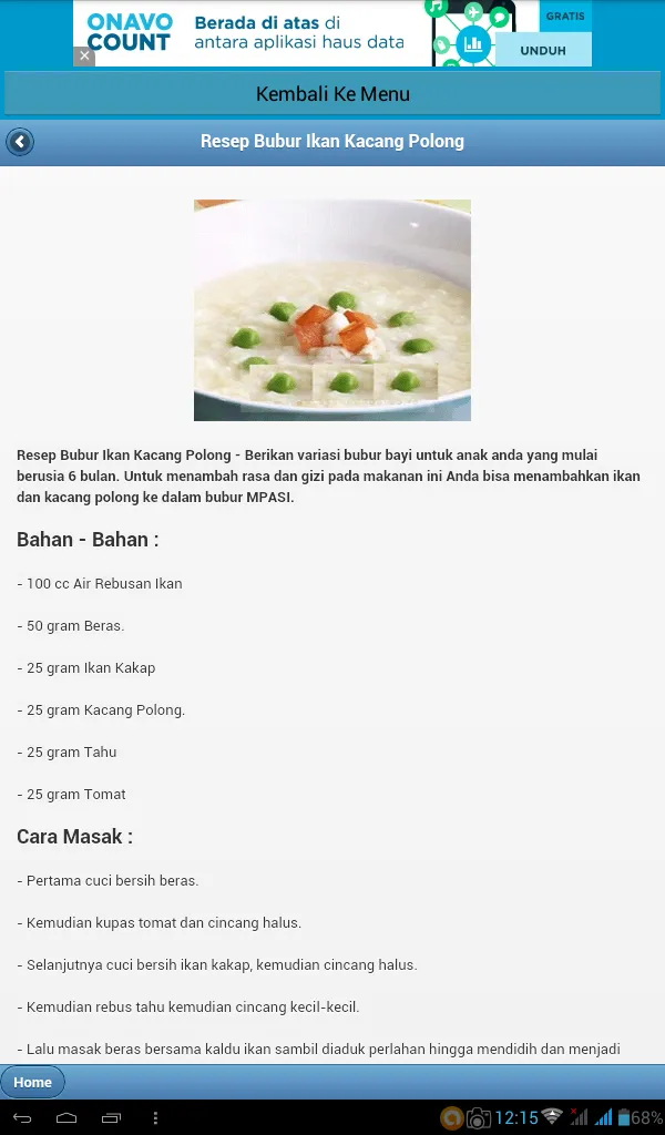 Resep Makanan Bayi Sehat Gizi | Indus Appstore | Screenshot