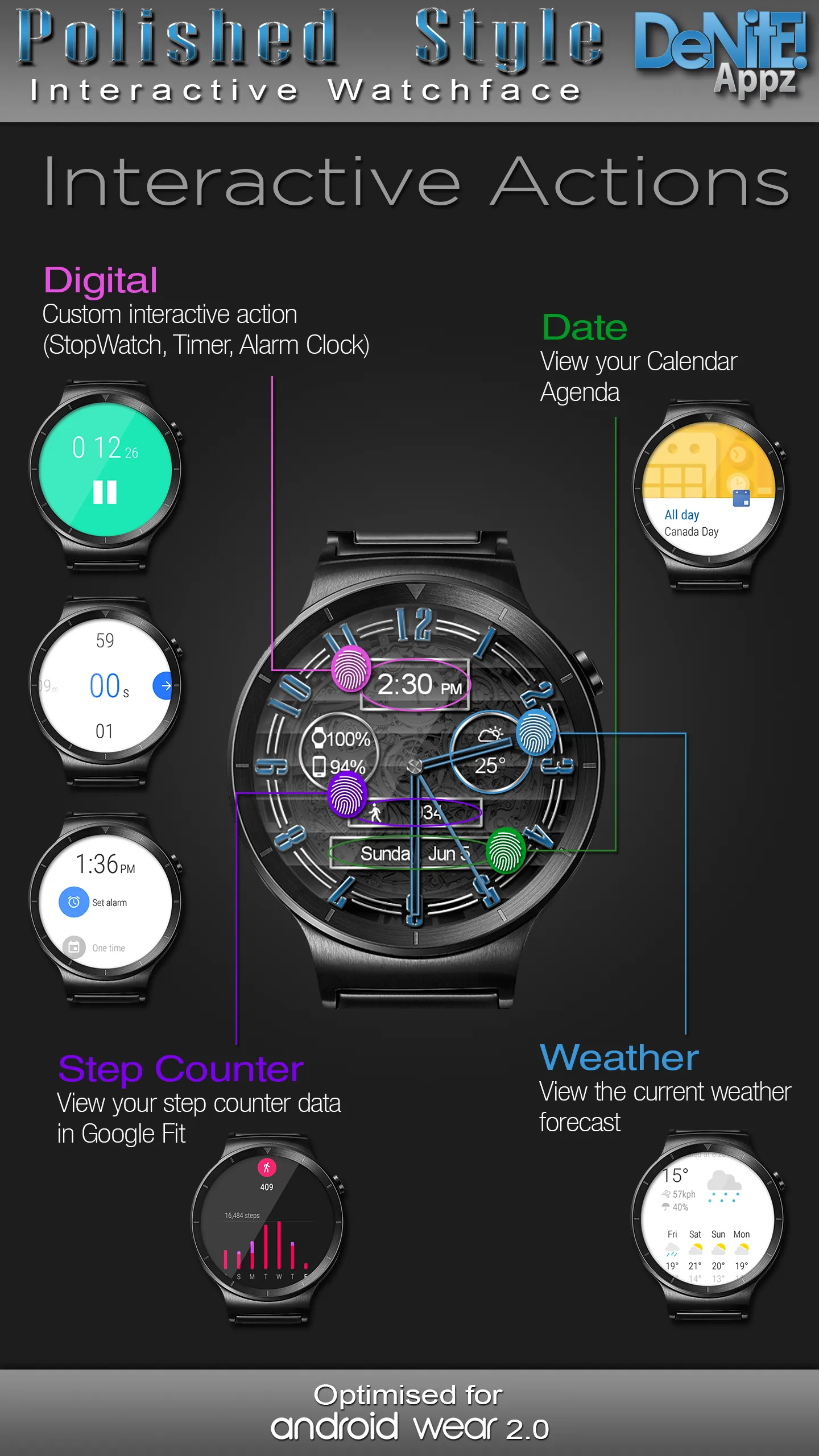 Polished Style HD Watch Face | Indus Appstore | Screenshot