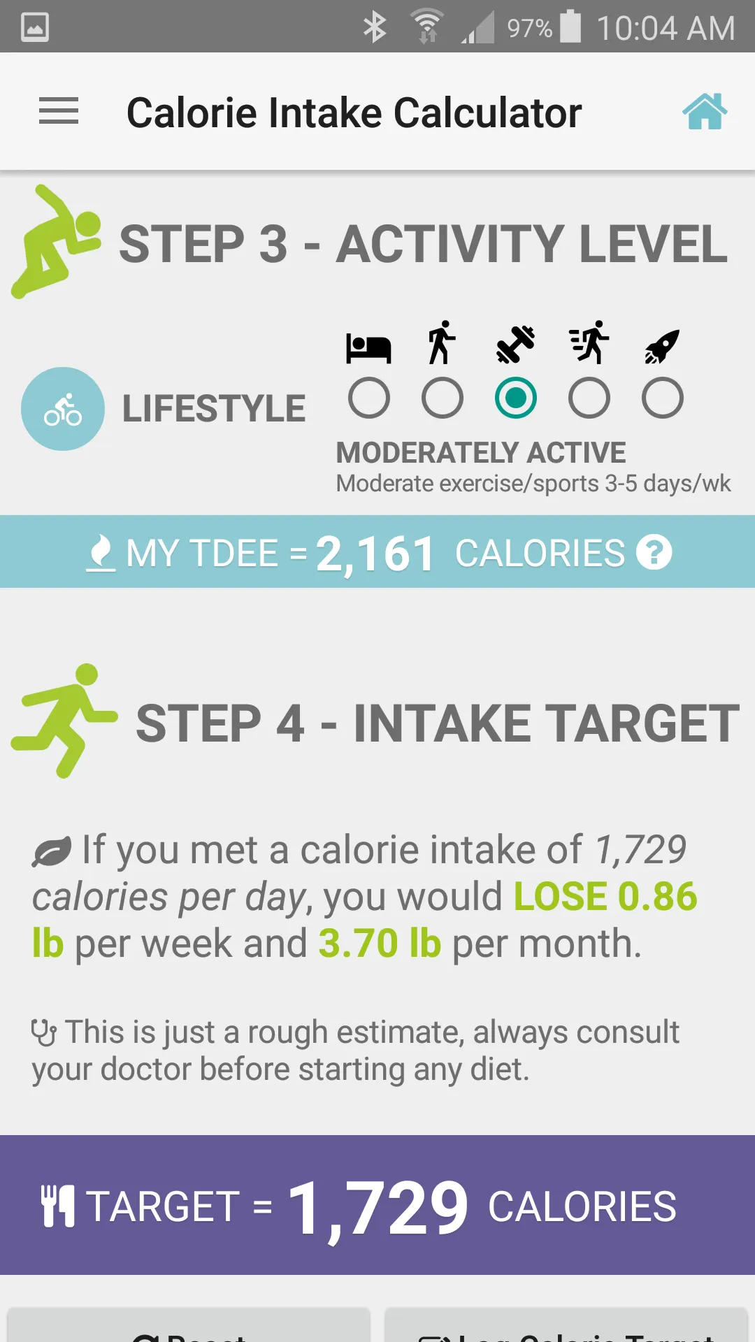 Diet Calories Start Calculator | Indus Appstore | Screenshot